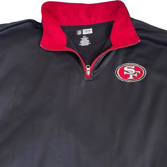 EUC NFL SF 49ers Black Red Mock Turtle 1/2 Zip Long Sleeve Top/Jacket - XLT (Tal - Picture 3 of 7